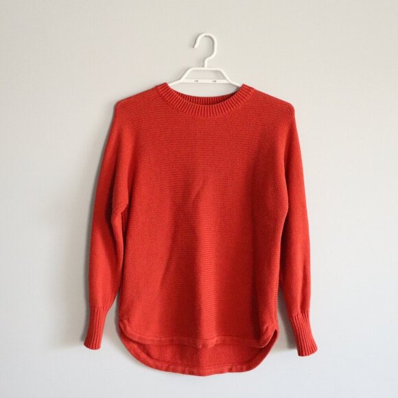 Philosophy Women's Sz XS Red/Orange Crewneck Ribbed Knit Pullover Sweater - Picture 1 of 11